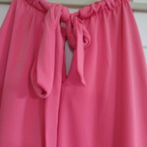 BNWT VALERIE BERTINELLI HALTER STYLE SHORT DRESS BEAUTIFUL CORAL SIZE 14 - Picture 6 of 8